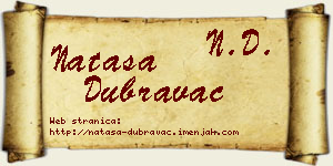 Nataša Dubravac vizit kartica